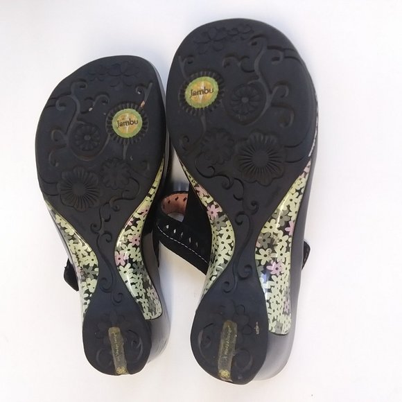 Jambu Touring Peep Toe Wedge Slip On Clogs Mules - Picture 14 of 15